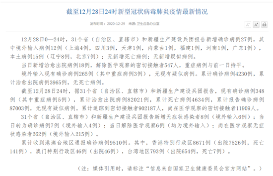 31省新增本土确诊15例 在北京辽宁