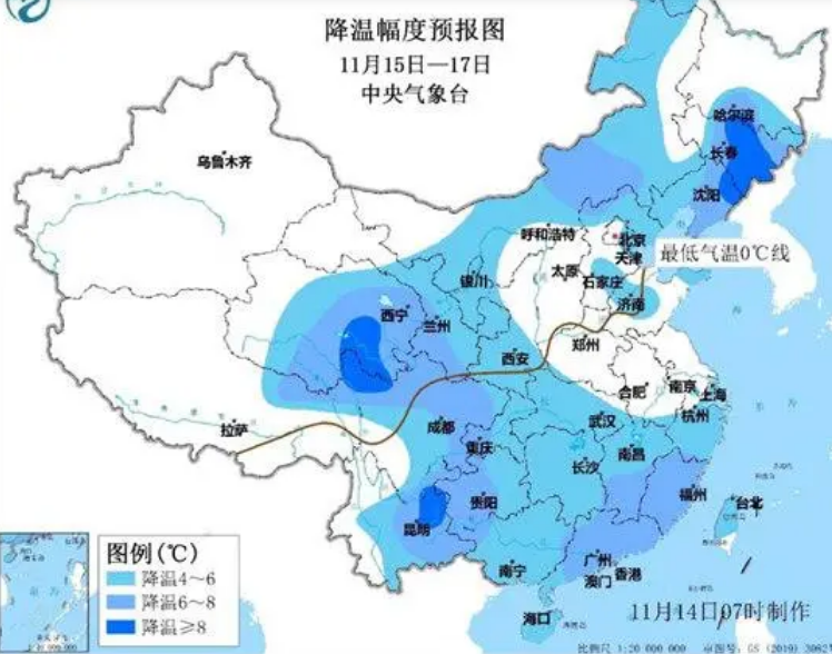 新一轮冷空气来袭多地气温起伏